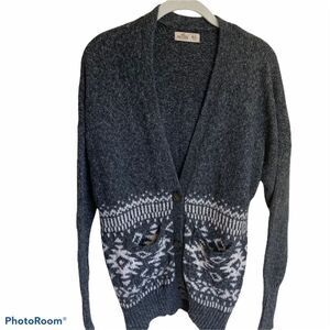 Hollister Cozy Grandfather Style Sweater Cardigan Eclectic‎ Grandpa Size M/L